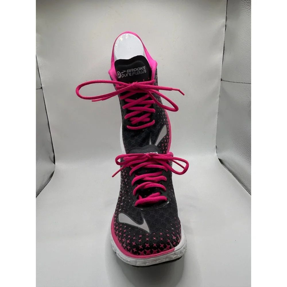 Brooks PureFlow 5 Womens‎ Running Shoes Black Pink Low Top Sneakers size 7.5